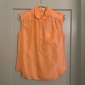 Jcrew orange silk blouse size 2